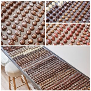 Bonbons de chocolat moulés par Camille pâtisse