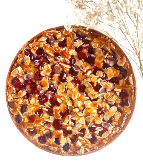 Tarte framboises amandes