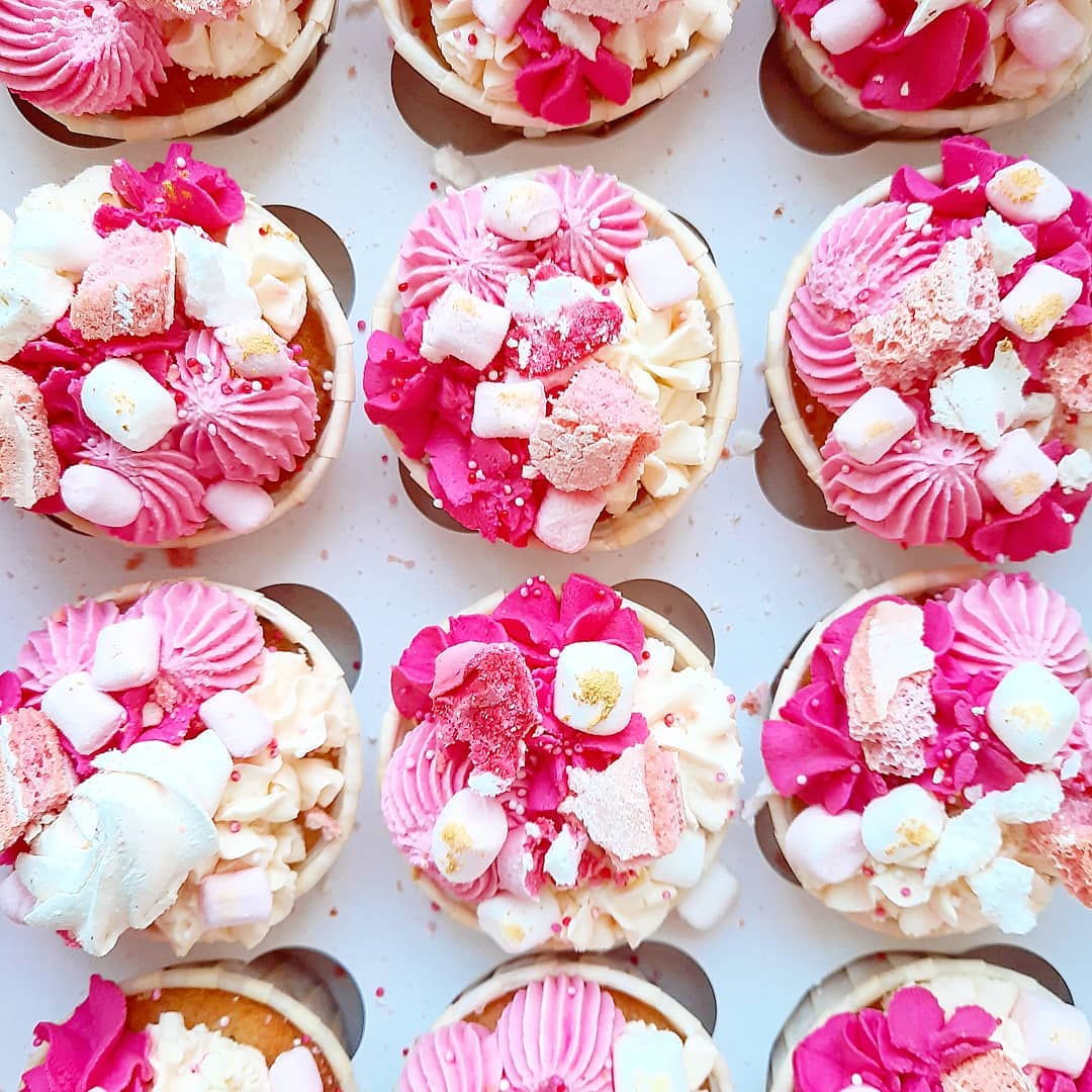 Cupcakes vanille fraise