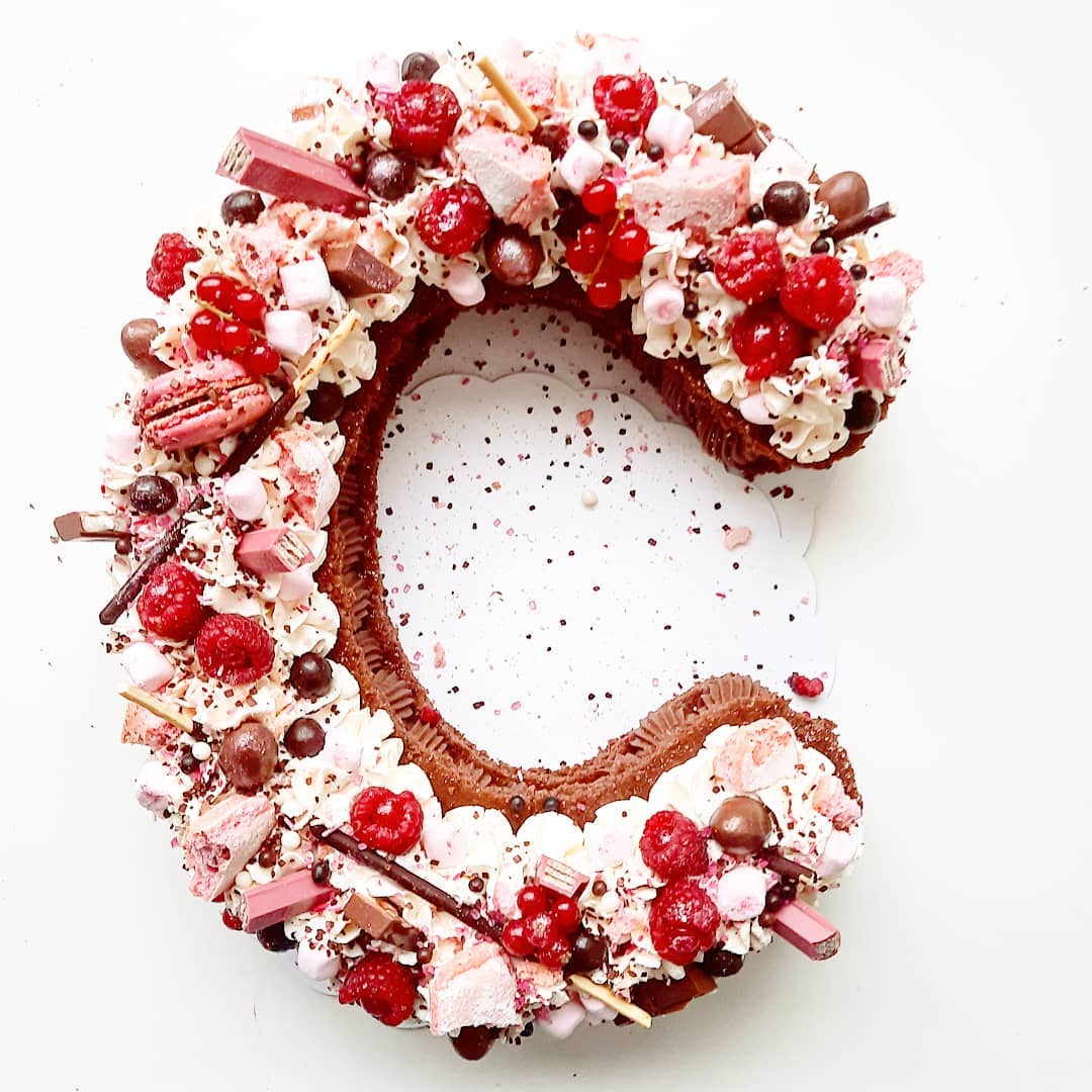 Letter cake chocolat framboises