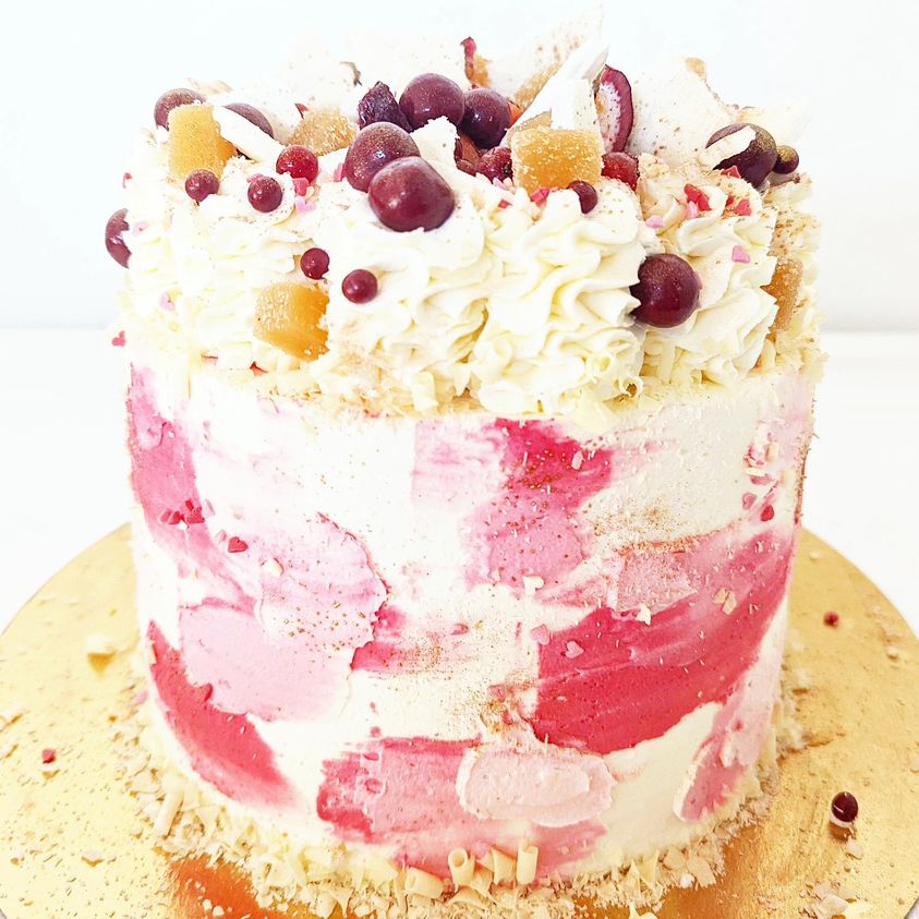 Naked cake vanille framboises